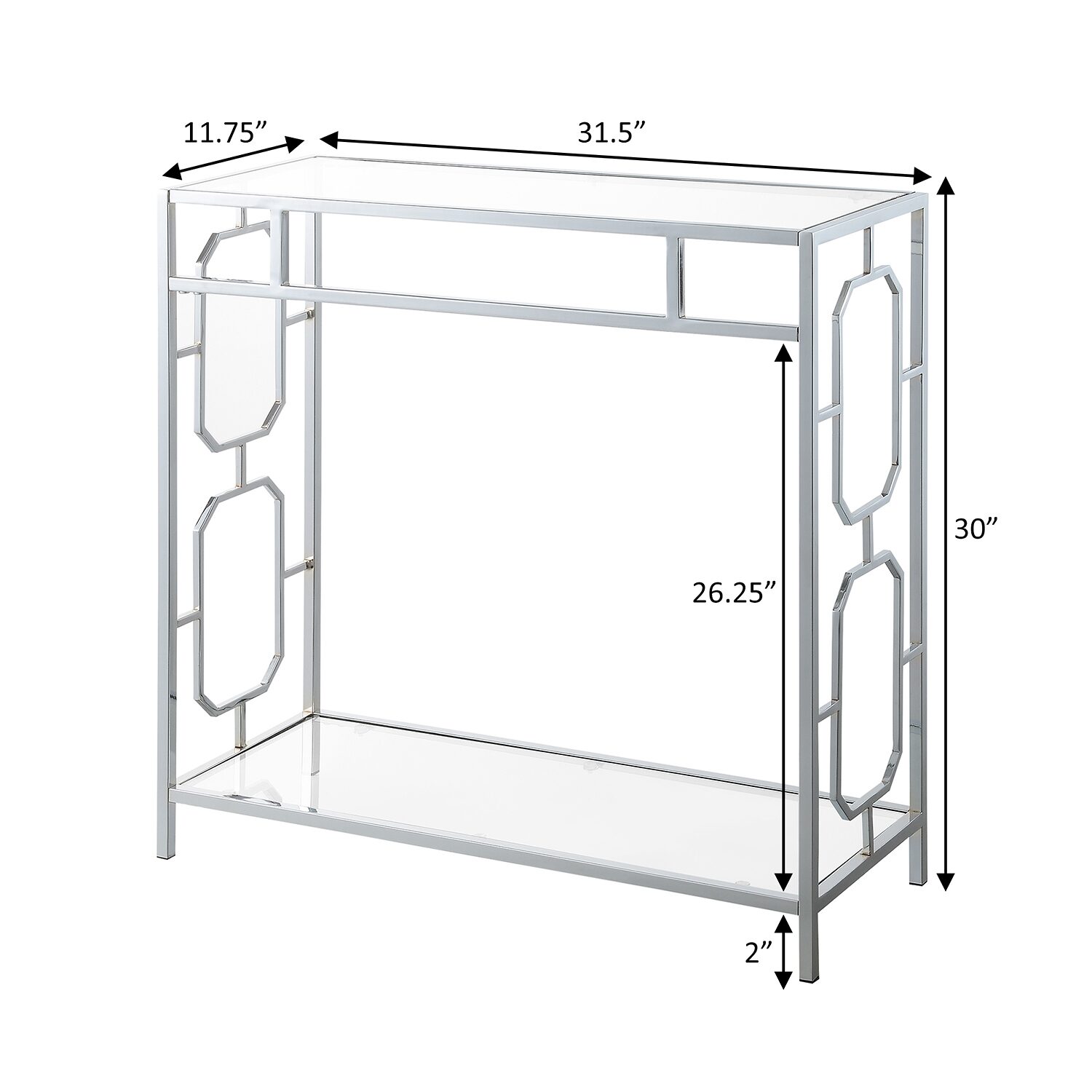 Convenience Concepts Omega Glass Top Metal Console Table