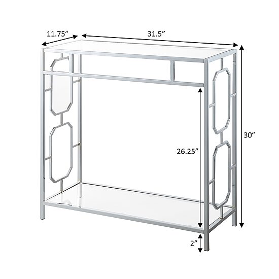 Convenience Concepts Omega Glass Top Metal Console Table