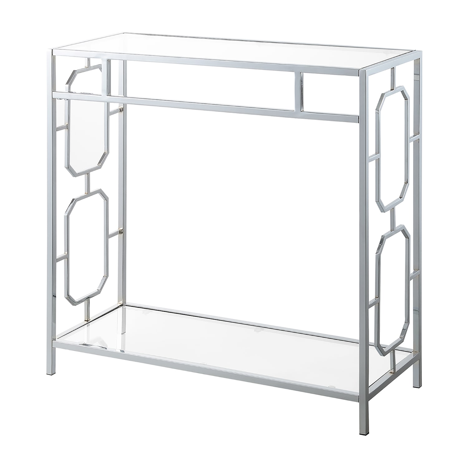 Convenience Concepts Omega Glass Top Metal Console Table