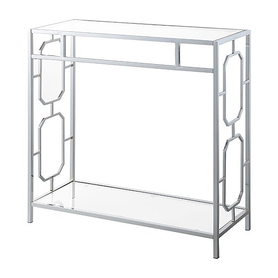 Convenience Concepts Omega Glass Top Metal Console Table