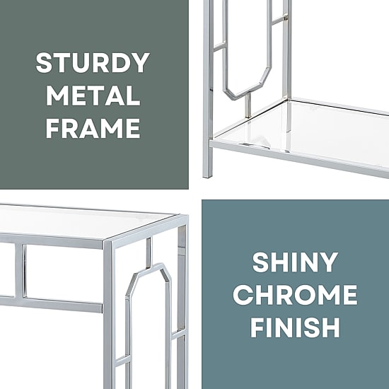 Convenience Concepts Omega Glass Top Metal Console Table