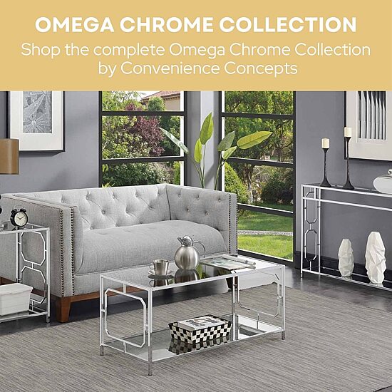 Convenience Concepts Omega Glass Top Metal Console Table