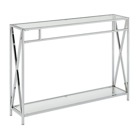 Convenience Concepts Oxford Glass Top Metal Console Table