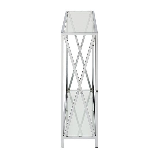 Convenience Concepts Oxford Glass Top Metal Console Table