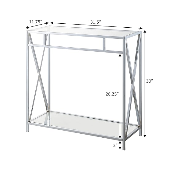 Convenience Concepts Oxford Glass Top Metal Console Table