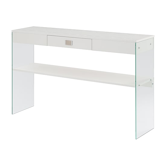 Convenience Concepts Soho Glass Top 1-Drawer Console Table