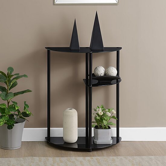 Convenience Concepts Design2go Glass Top Metal Console Table