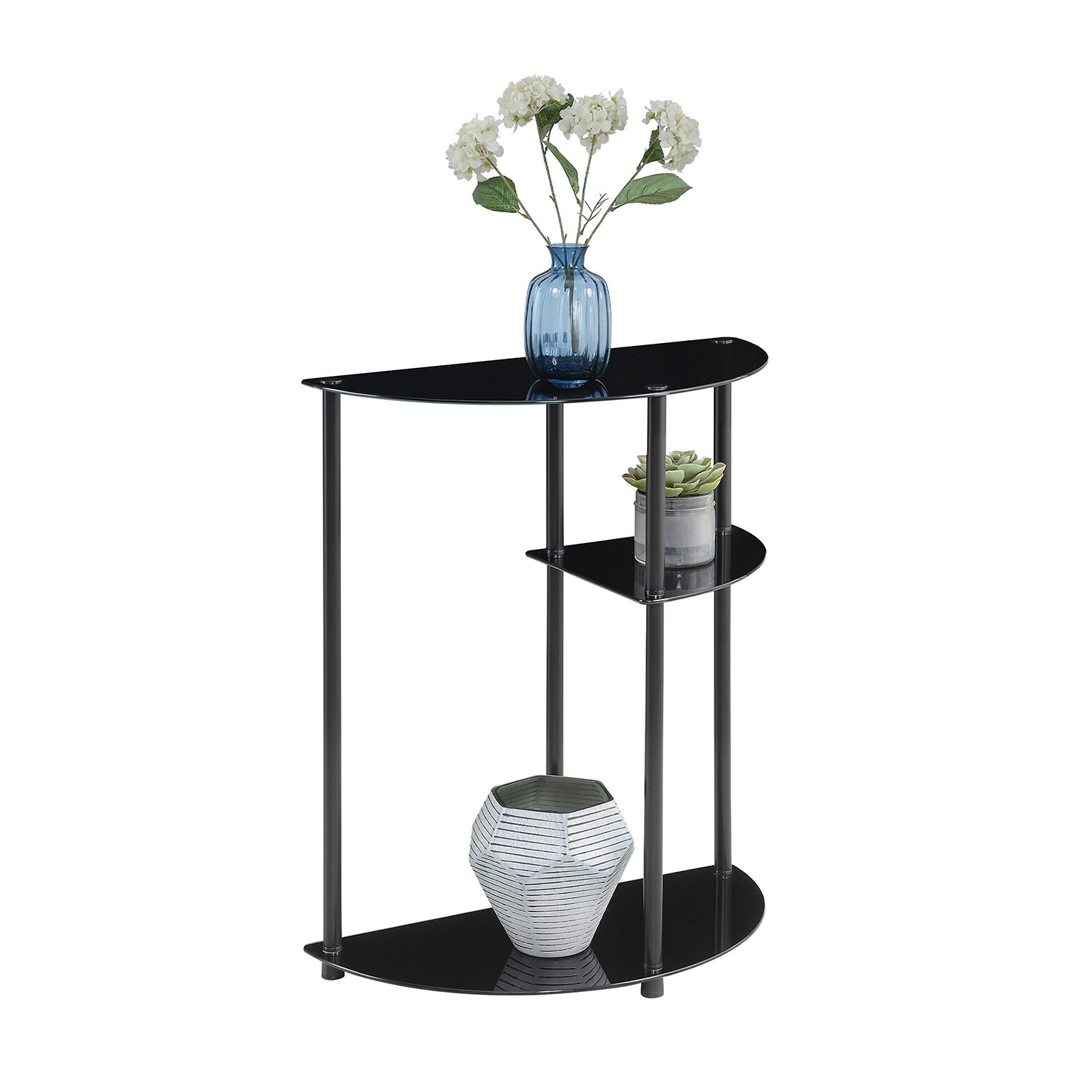Convenience Concepts Design2go Glass Top Metal Console Table