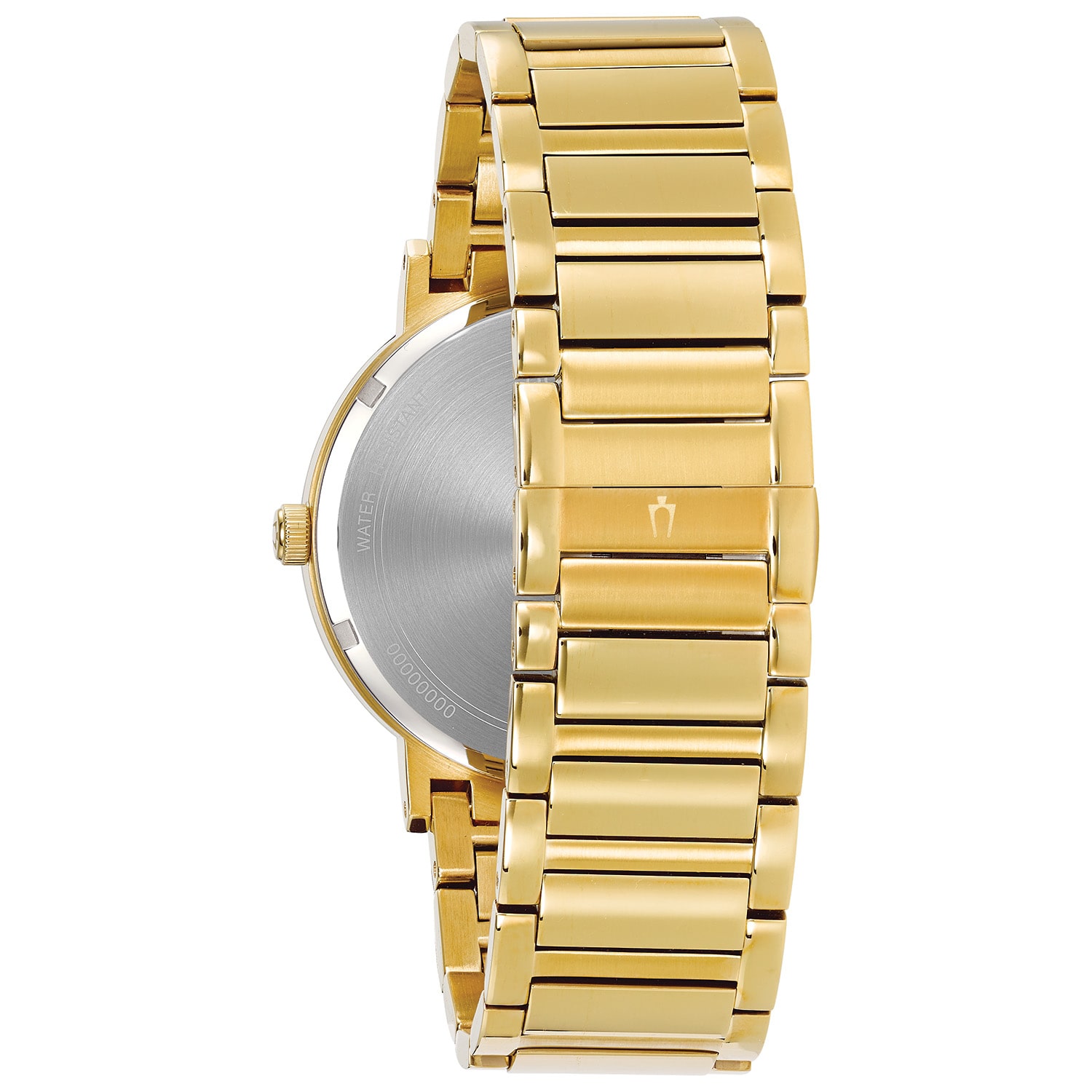 Bulova Futuro Mens Diamond Accent Gold Tone Stainless Steel Bracelet Watch 97d115