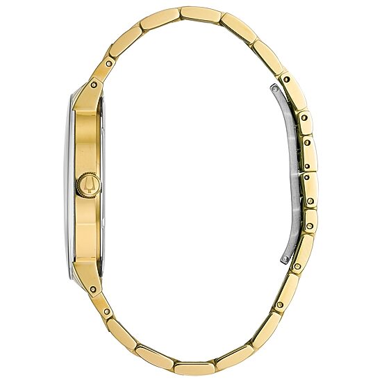 Bulova Futuro Mens Diamond Accent Gold Tone Stainless Steel Bracelet Watch 97d116