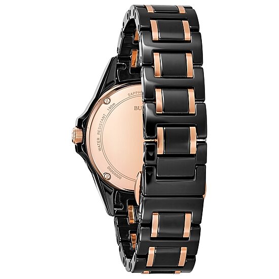 Bulova Marine Star Womens Diamond Accent Two Tone Bracelet Watch 98r242