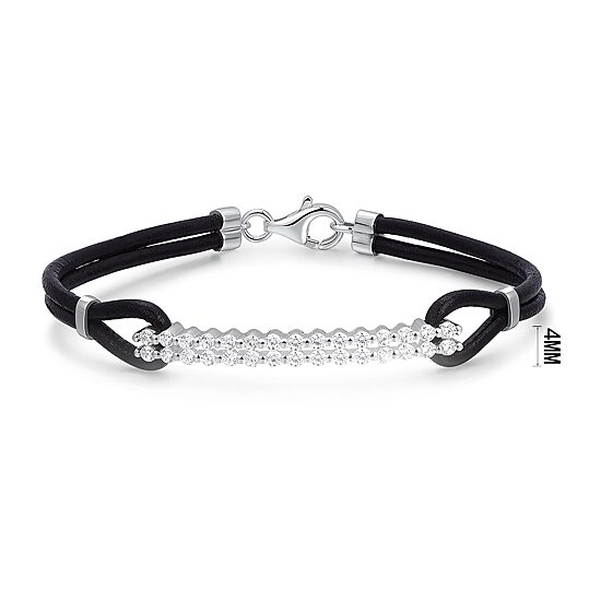 Sterling Silver Round Cubic Zirconia 7.25" Bracelet