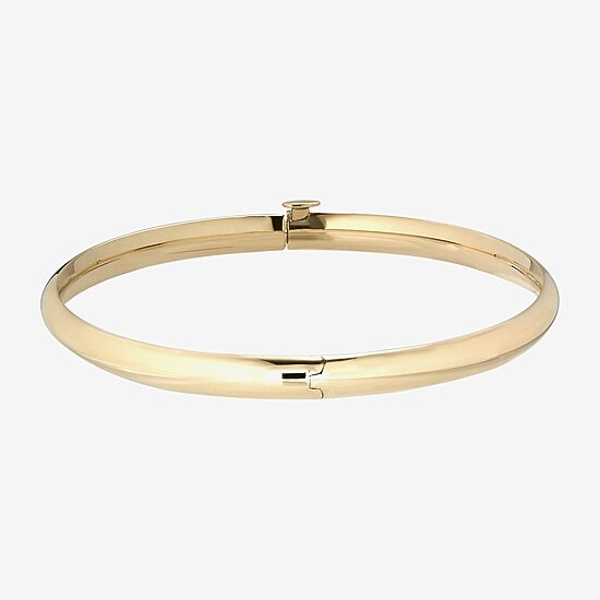 14K Gold Hollow Hinged 4.8MM Bangle Bracelet