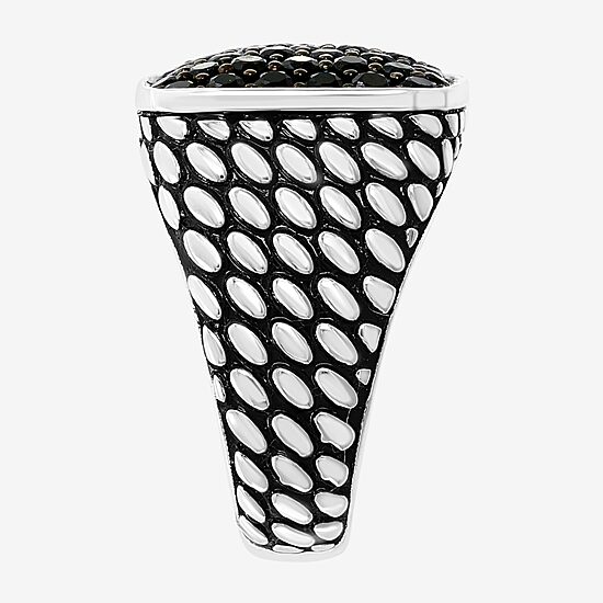 Effy Final Call Mens Genuine Black Spinel Sterling Silver Fashion Ring