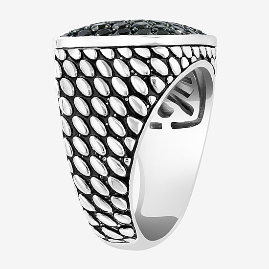 Effy Final Call Mens Genuine Black Spinel Sterling Silver Fashion Ring