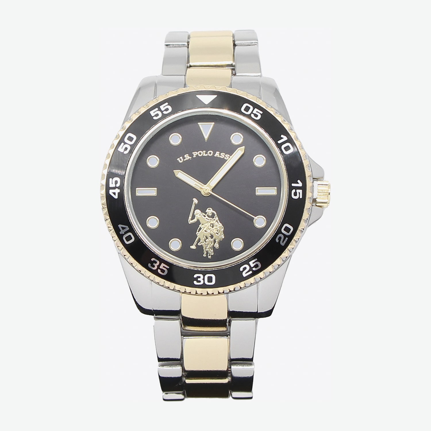 U.S. Polo Assn. Us Polo Assn. Mens Two Tone Strap Watch Usc80726jc
