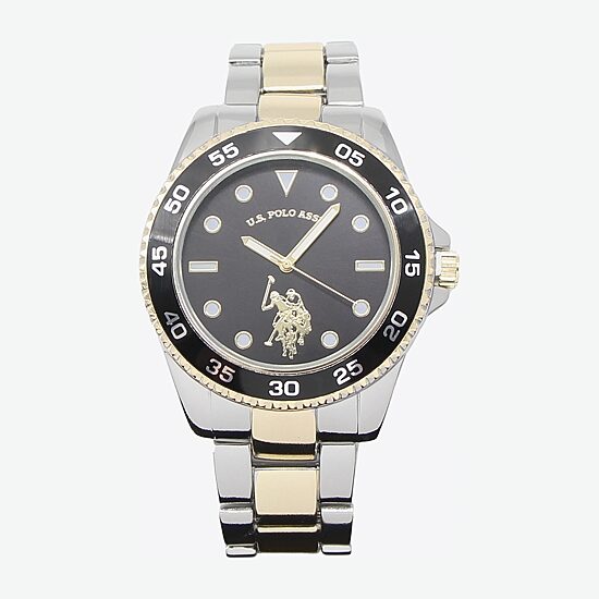 U.S. Polo Assn. Us Polo Assn. Mens Two Tone Strap Watch Usc80726jc
