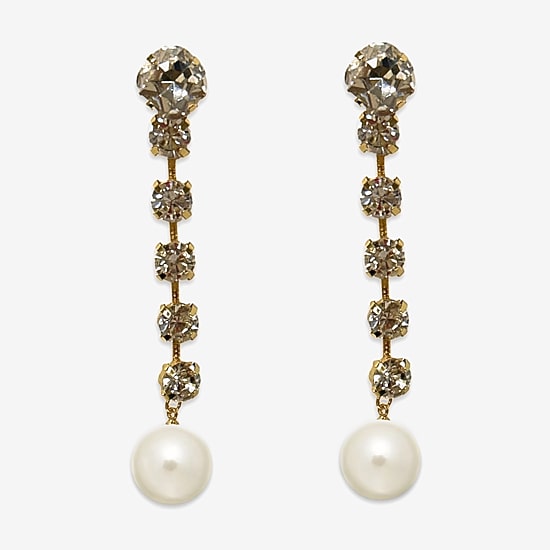 Bijoux Bar Linear Womens Simulated Pearl Drop Earrings