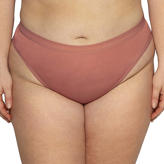 Curvy Couture Silky Smooth High Cut Thong Panty - 1378