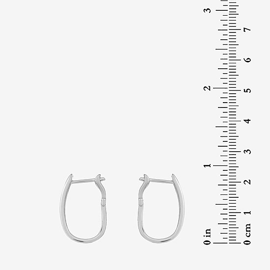 Womens Cubic Zirconia Sterling Silver 23.6mm Hoop Earrings