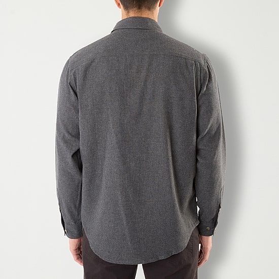 Smiths Workwear Solid Heather Mens Long Sleeve Regular Fit Flannel Shirt