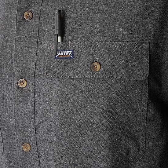 Smiths Workwear Solid Heather Mens Long Sleeve Regular Fit Flannel Shirt