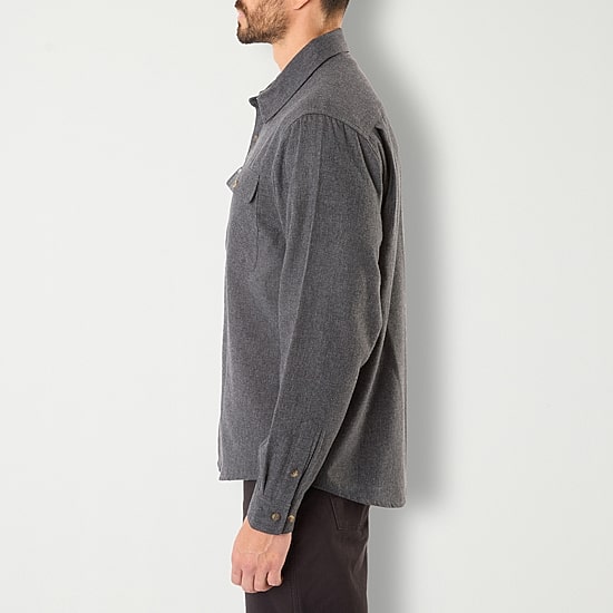 Smiths Workwear Solid Heather Mens Long Sleeve Regular Fit Flannel Shirt