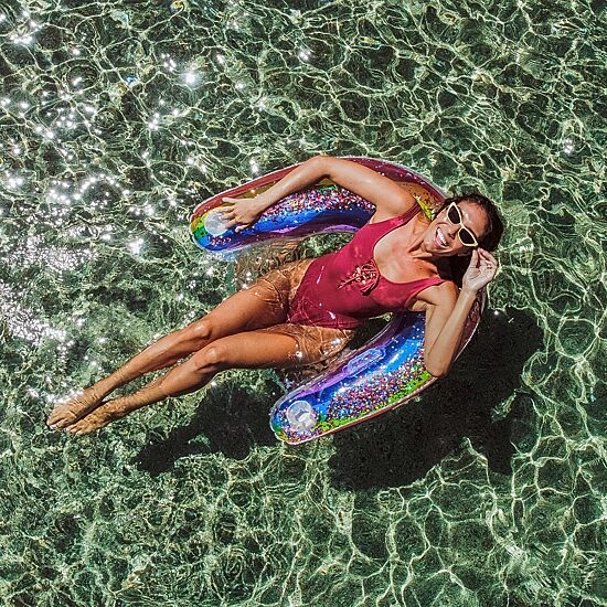 PoolCandy Classic Rainbow Glitter Sun Chair Large 42IN