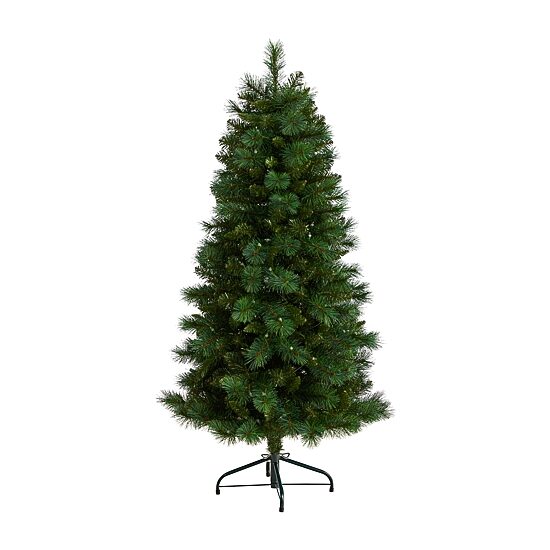 Nearly Natural Faux 5 Foot Pre-Lit Pine Christmas Tree