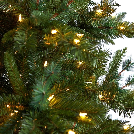 Nearly Natural Faux 8 Foot Pre-Lit Pine Christmas Tree