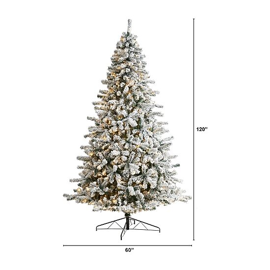 Nearly Natural Faux Green 10 Foot Pre-Lit Spruce Christmas Tree
