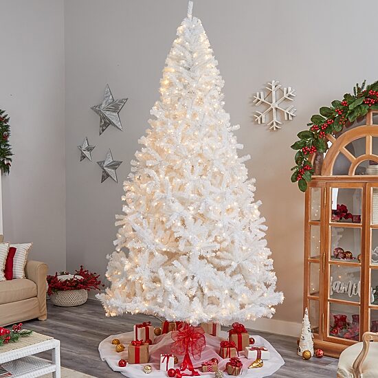 Nearly Natural Faux Douglas 11 Foot Pre-Lit Christmas Tree