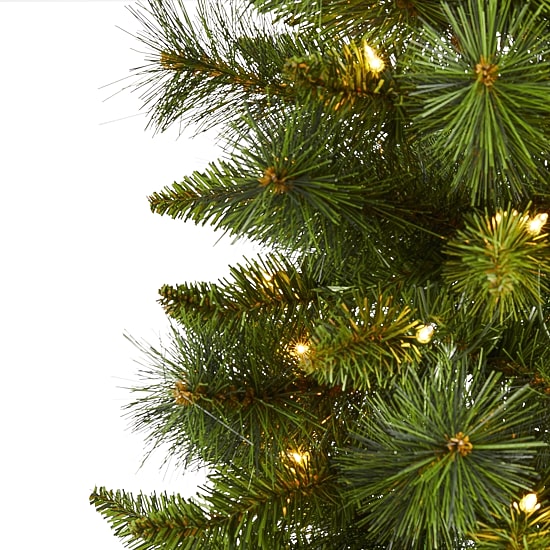Nearly Natural New Haven Faux 3 Foot Pre-Lit Pine Christmas Tree
