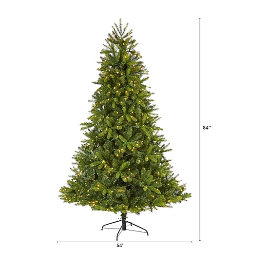 Nearly Natural New Haven Faux 7 Foot Pre-Lit Spruce Christmas Tree
