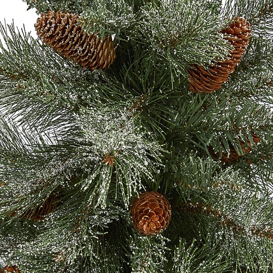 Nearly Natural Snowed Mountain Faux 4 Foot Pine Christmas Tree