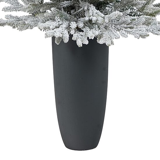 Nearly Natural Flocked Faux 4 Foot Pre-Lit Fir Christmas Tree