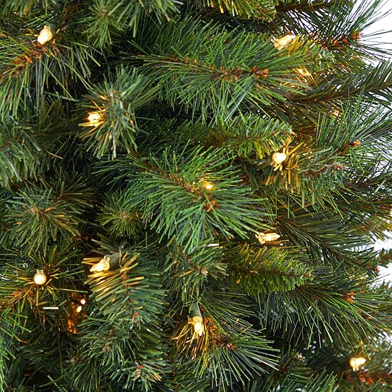 Nearly Natural Mountain Faux 4 1/2 Foot Pre-Lit Pine Christmas Tree