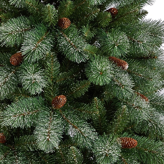Nearly Natural Snowed Mountain Faux 8 Foot Pine Christmas Tree