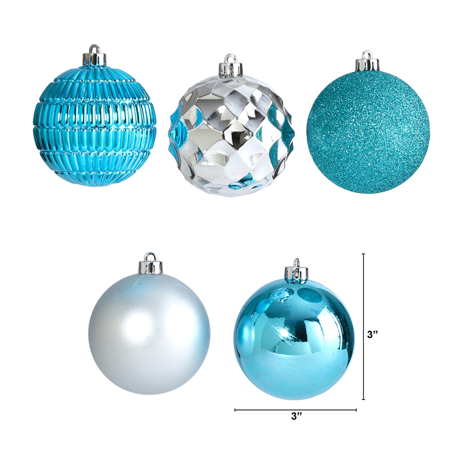 Nearly Natural Shatterproof Tree Blue Set -pc. Christmas Ornament