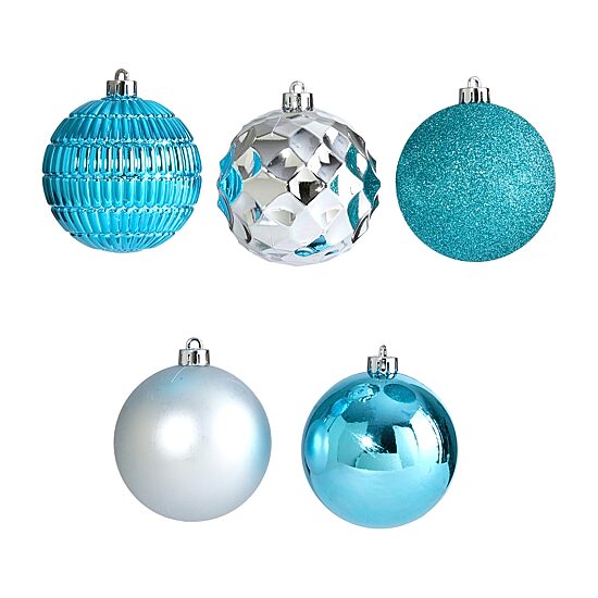 Nearly Natural Shatterproof Tree Blue Set 40-pc. Christmas Ornament