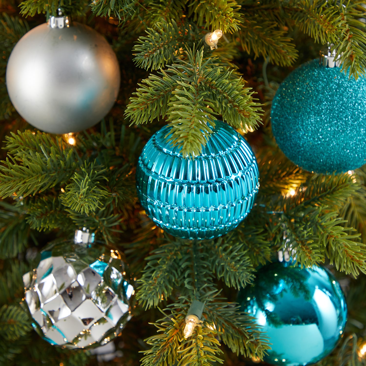 Nearly Natural Shatterproof Tree Blue Set -pc. Christmas Ornament