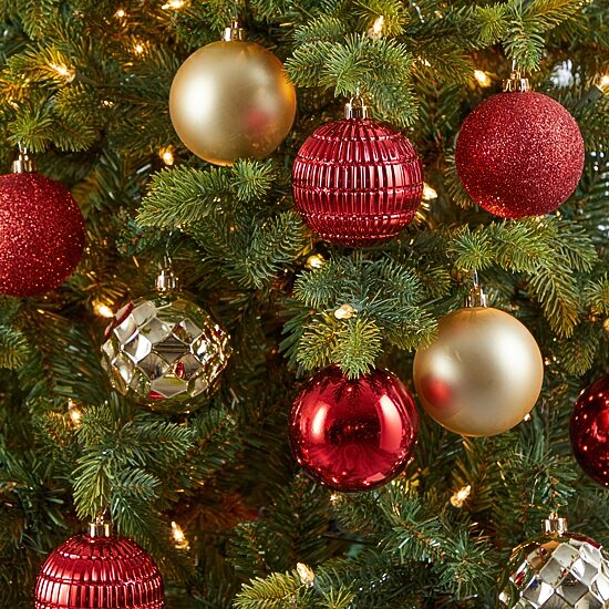 Nearly Natural Shatterproof Tree Gold Box 40-pc. Christmas Ornament