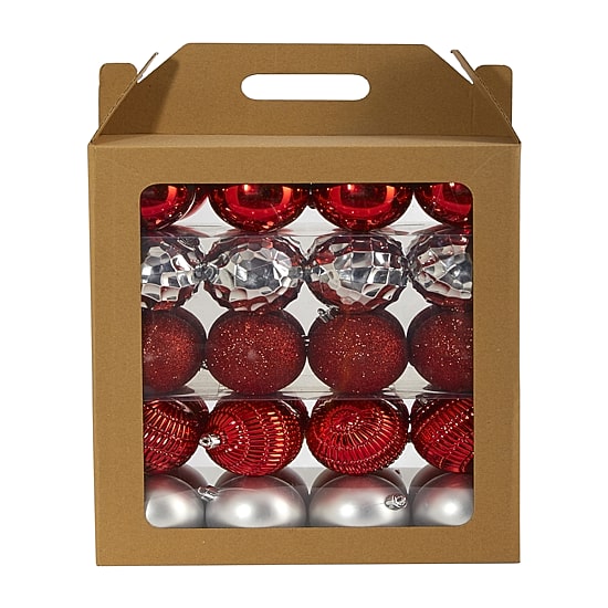 Nearly Natural Shatterproof Tree Red Box 40-pc. Christmas Ornament