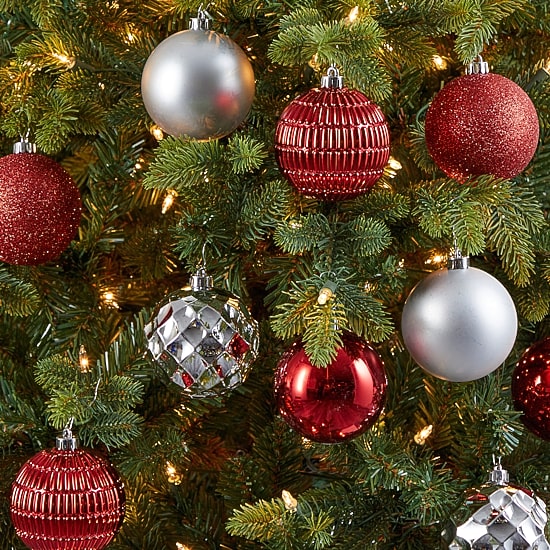 Nearly Natural Shatterproof Tree Red Box 40-pc. Christmas Ornament