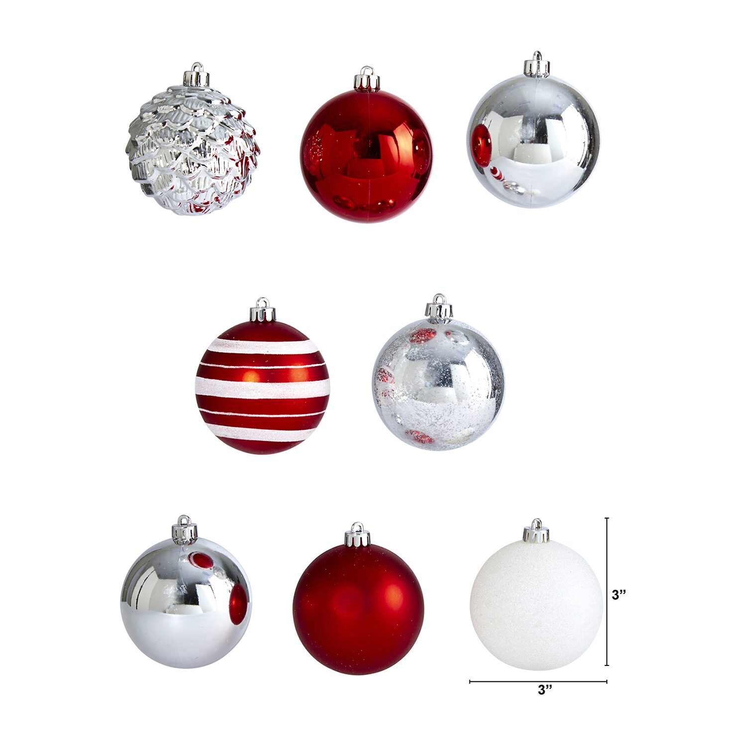 Nearly Natural Shatterproof Tree Red Set -Pc Christmas Ornament