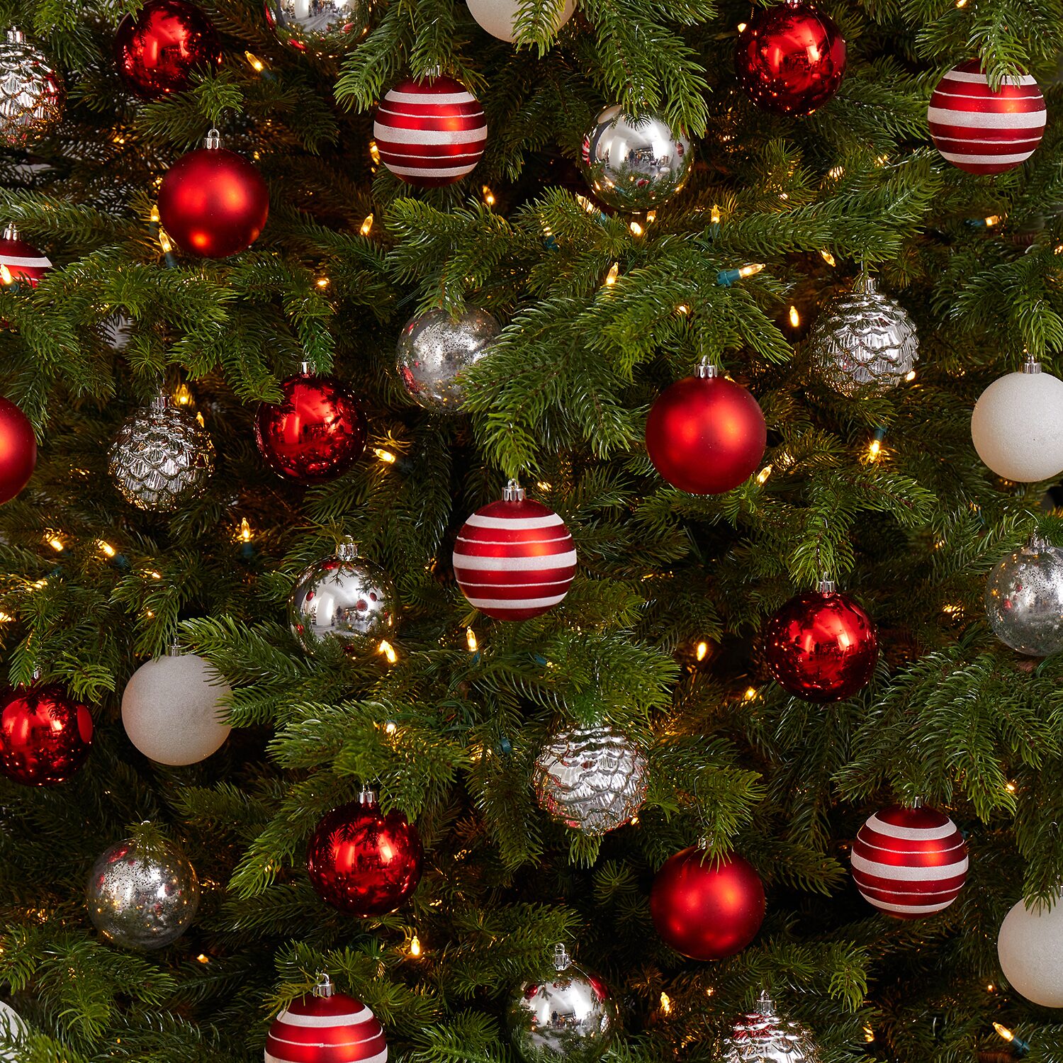 Nearly Natural Shatterproof Tree Red Set -Pc Christmas Ornament