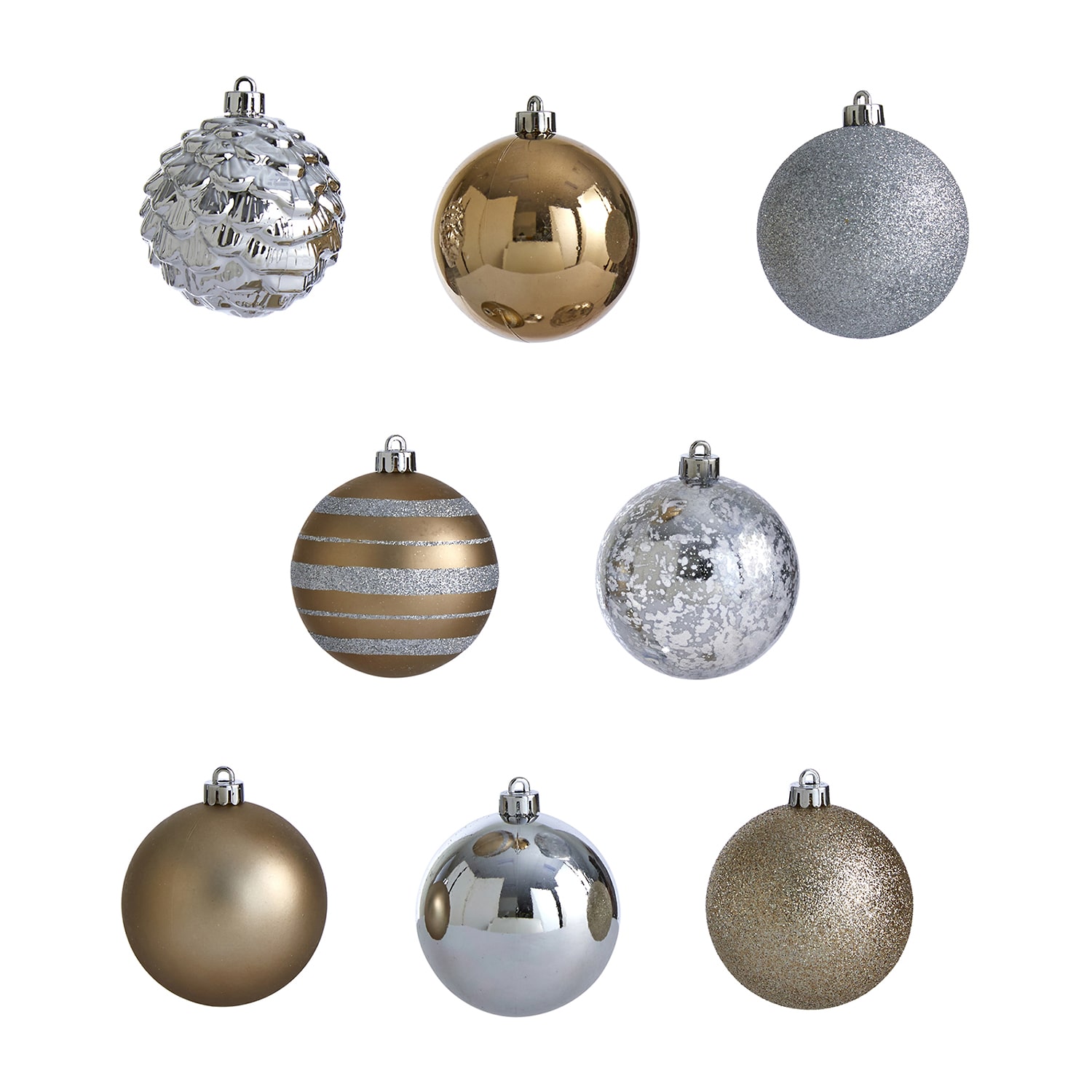 Nearly Natural Shatterproof Tree Silver Box 62-pc. Christmas Ornament