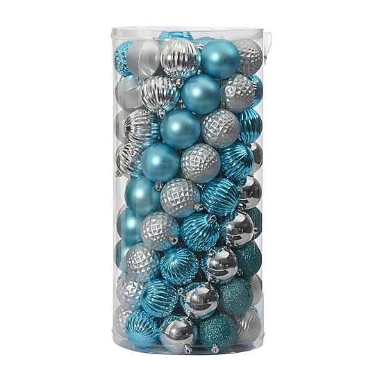 Nearly Natural Shatterproof Tree Blue Set 100-pc. Christmas Ornament
