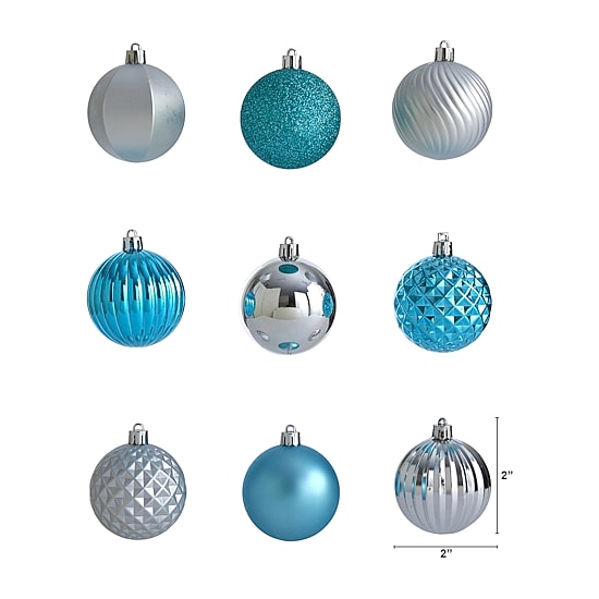 Nearly Natural Shatterproof Tree Blue Set 100-pc. Christmas Ornament