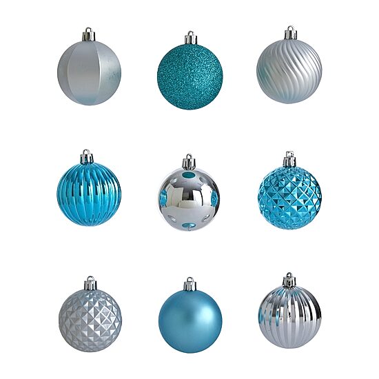 Nearly Natural Shatterproof Tree Blue Set 100-pc. Christmas Ornament